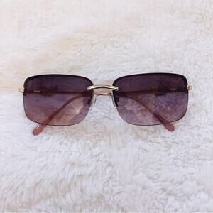 Delia Dark Purple Rimless Butterfly Accent Sunglasses